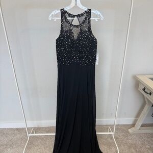 Fiesta Fashion Black Formal Gown Beaded Lace Top Size Small ✨🖤